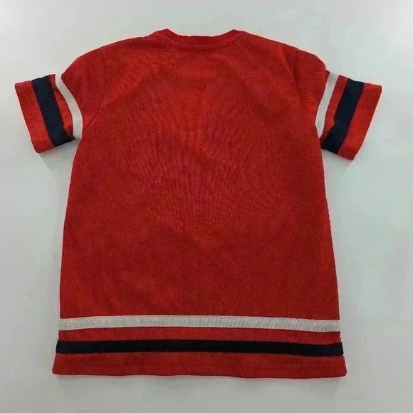 Fila boys size small red mesh throwback jersey style short sleeve shirt - Picture 8 of 9
